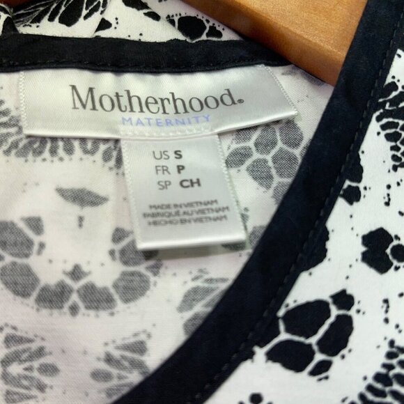 Motherhood Black White Lace Print Dress Women's Size Small Back Zip - Picture 6 of 7